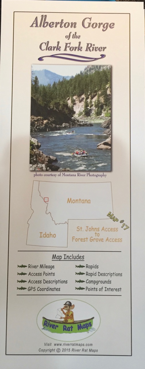 Alberton Map of the Clark Fork River by River Rat Maps for floating
