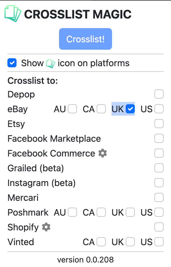 Crosslist Magic Copy listings between Poshmark, Depop, Mercari and eBay