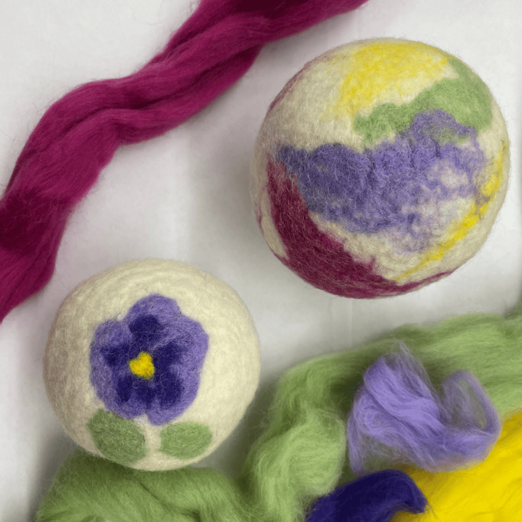 Needlefelted Dryer Balls Cross' Mills Public Library