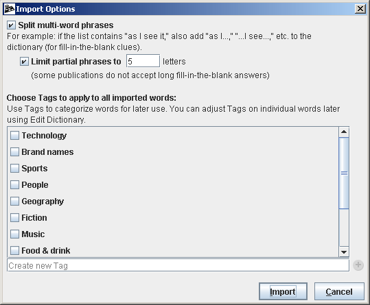 The Answer Dictionary Crossword Studio Help