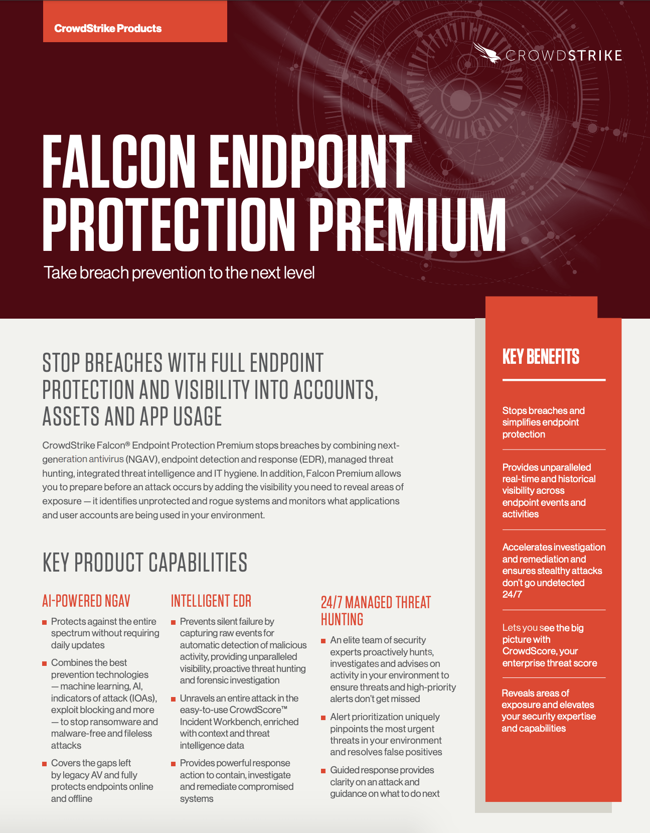 Falcon Premium Endpoint Protection Data Sheet CrowdStrike