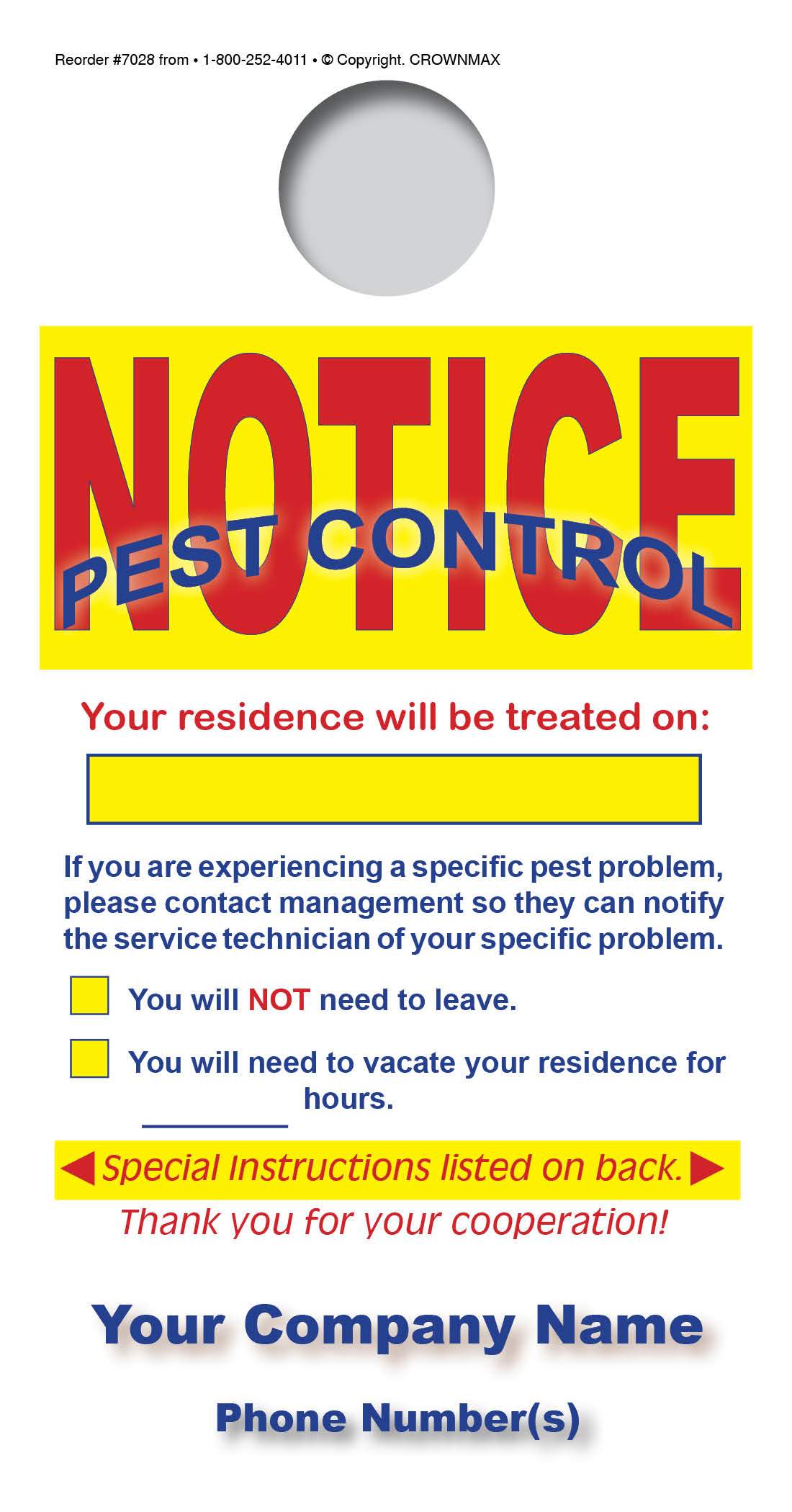 7028 Notice Door Hanger