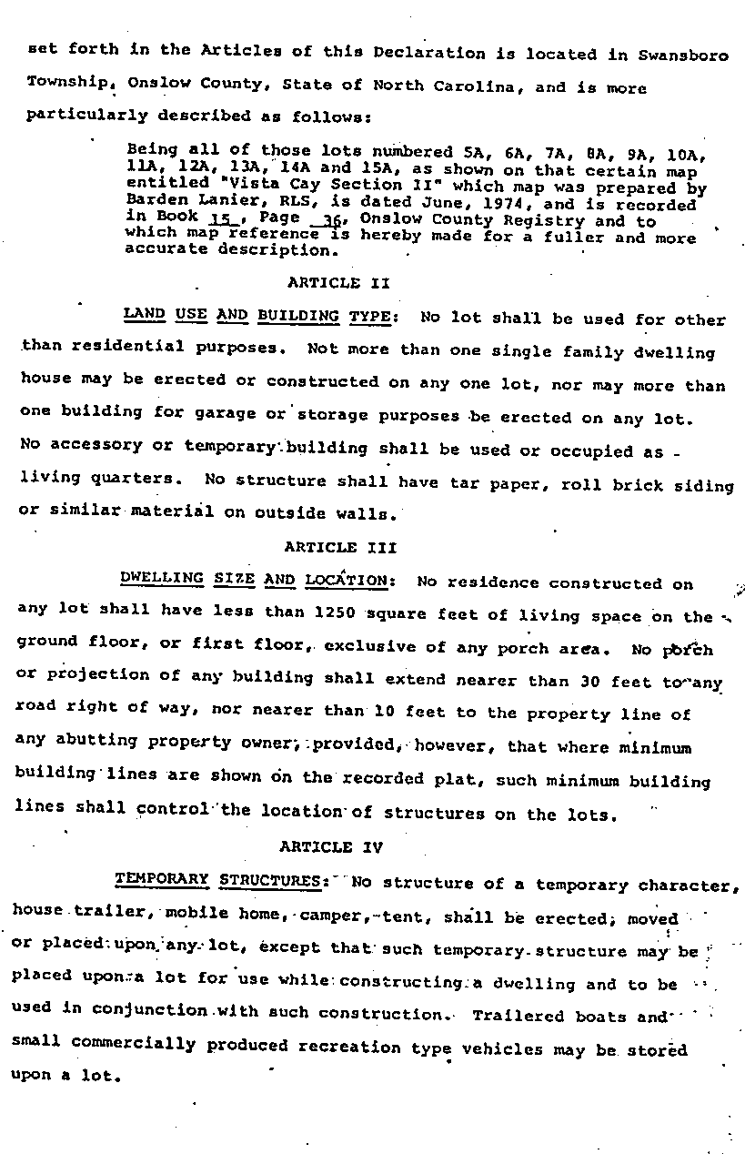 Developement restrictions.