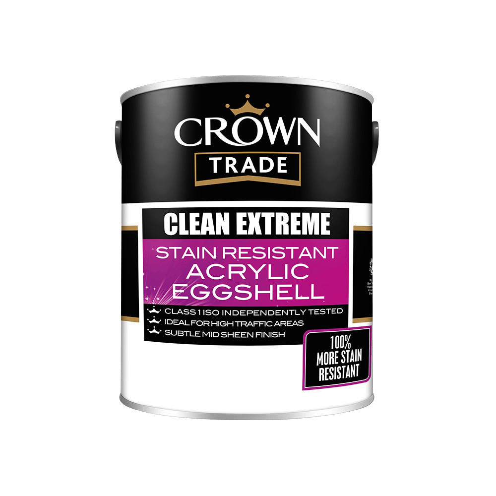 Crown Trade Clean Extreme Stain Resistant Durable Acrylic Eggshell