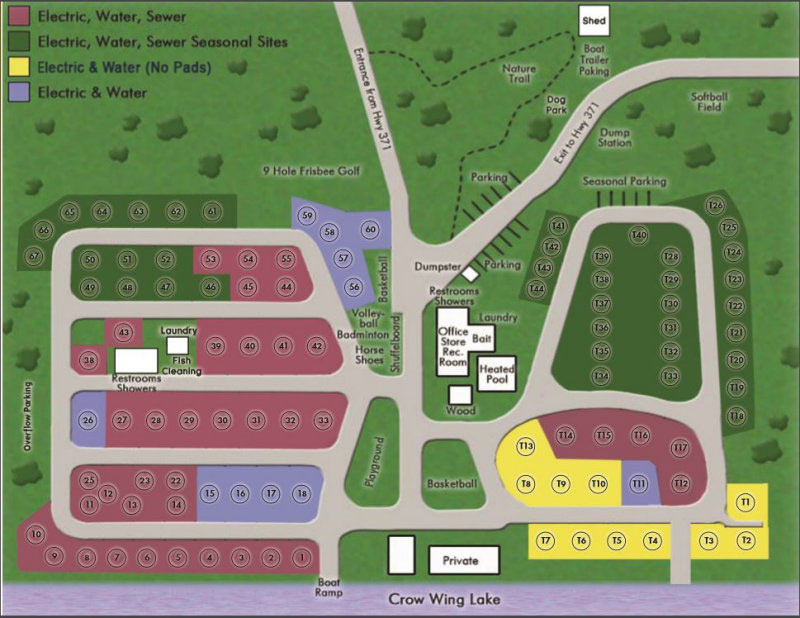 Crow Wing Lake Campground Layout Big