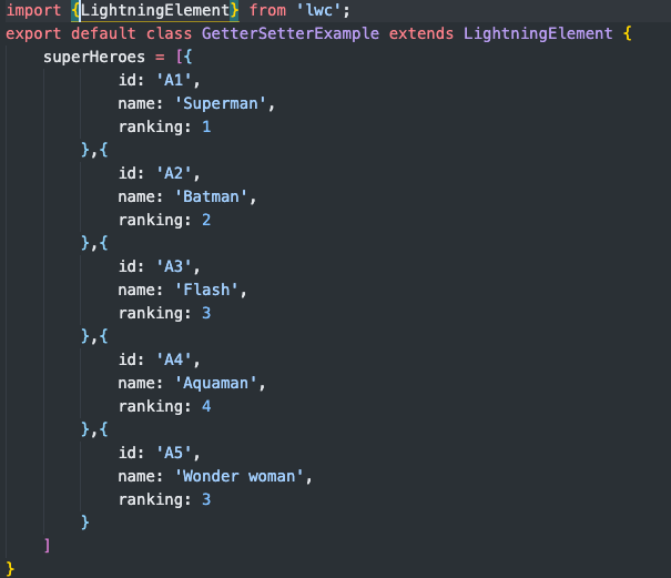 Getters and Setters in LWC