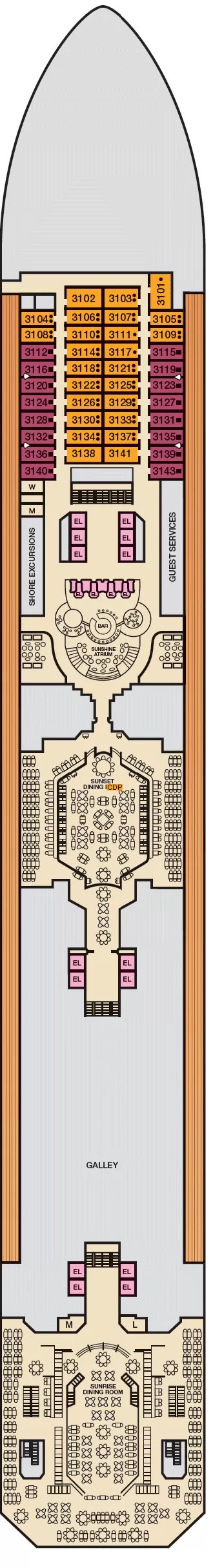 Carnival Sunshine Deck 3 deck 3 plan