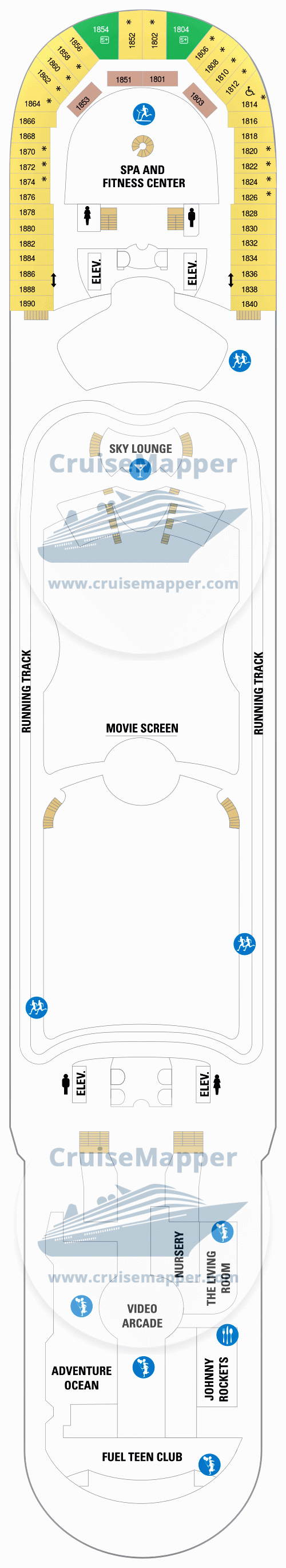 Independence Of The Seas deck 12 plan CruiseMapper