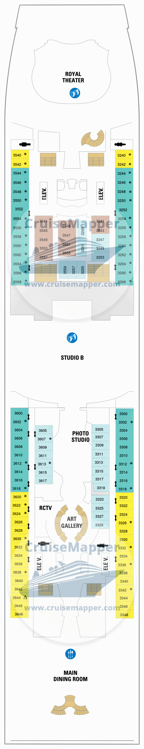 Freedom Of The Seas deck 3 plan CruiseMapper