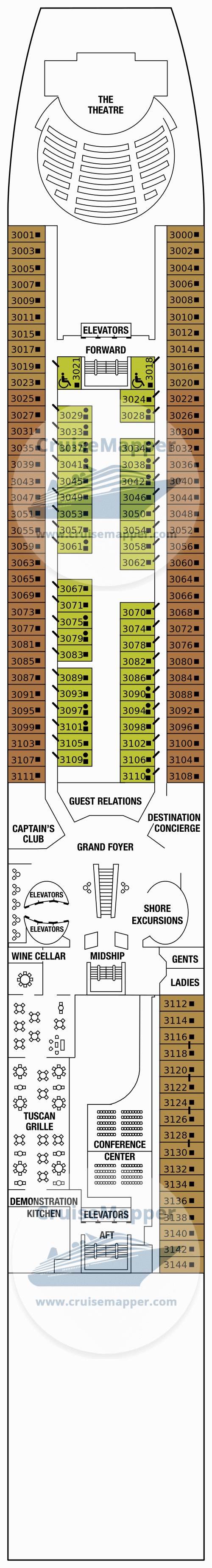 Celebrity Infinity deck 3 plan CruiseMapper