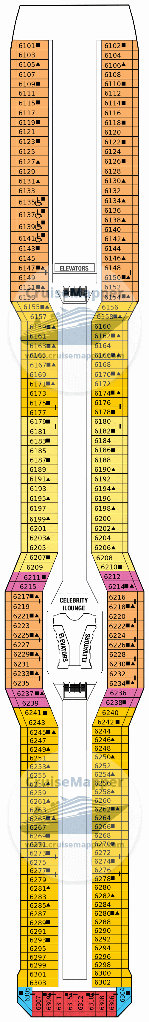 Celebrity Equinox deck 6 plan CruiseMapper