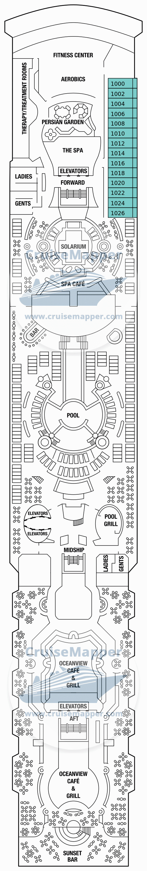 Celebrity Constellation deck 10 plan CruiseMapper