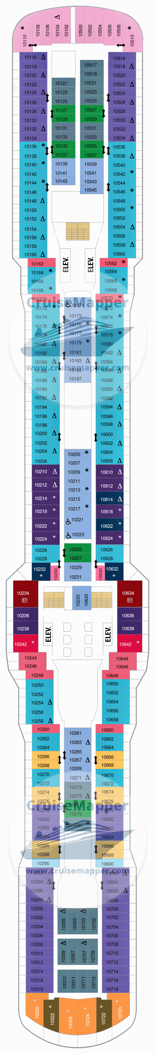 Quantum Of The Seas deck 10 plan CruiseMapper