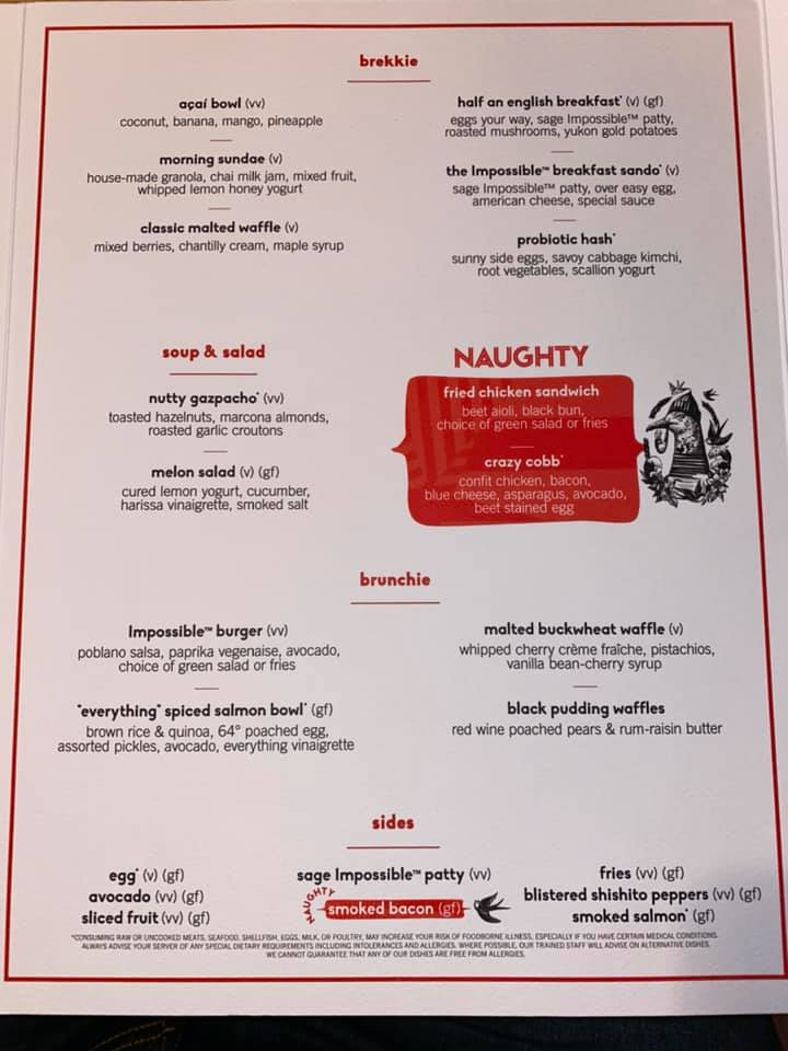 Virgin Voyages Cruise Line Scarlet Lady Menus and Food Pictures