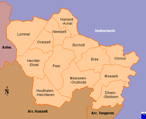 Clickable map of Maaseik arr. (Limburg, Belgium)