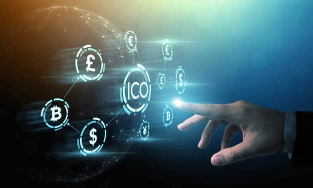 Jeton numérique ICO pièce initiale offrant un concept technologique d'innovation financière sur Internet aux entreprises