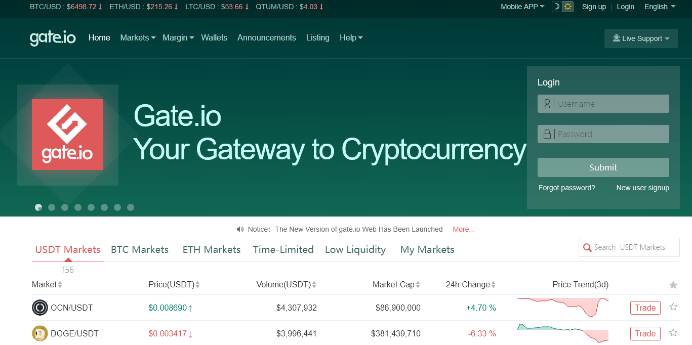Cryptocurrency exchange gate.io goes live with upgrade » CryptoNinjas