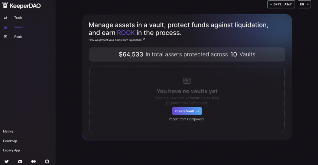 The DeFi app features KeeperDAO new smart contract loan and settlement