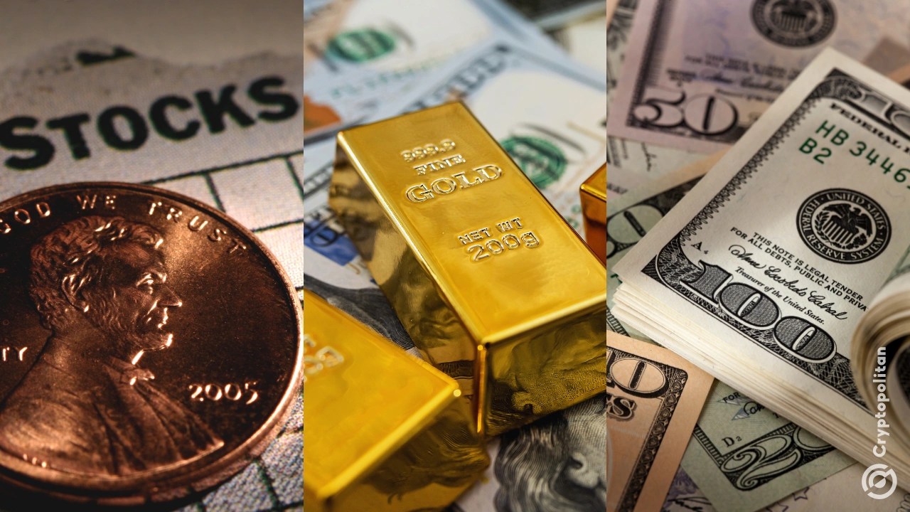 European and Asian stocks trade low along with the dollar and gold