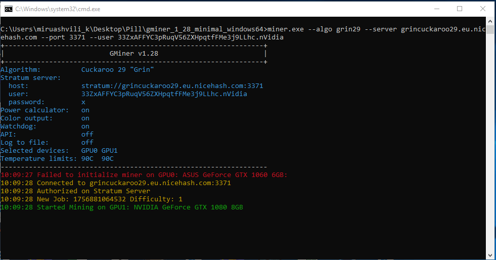 GMiner Miner Cryptunit