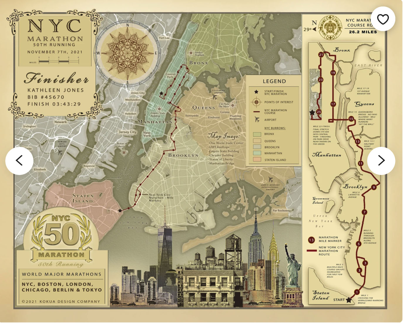 New York City Marathon Sunday November 7, 2021 Red Sunset Over the