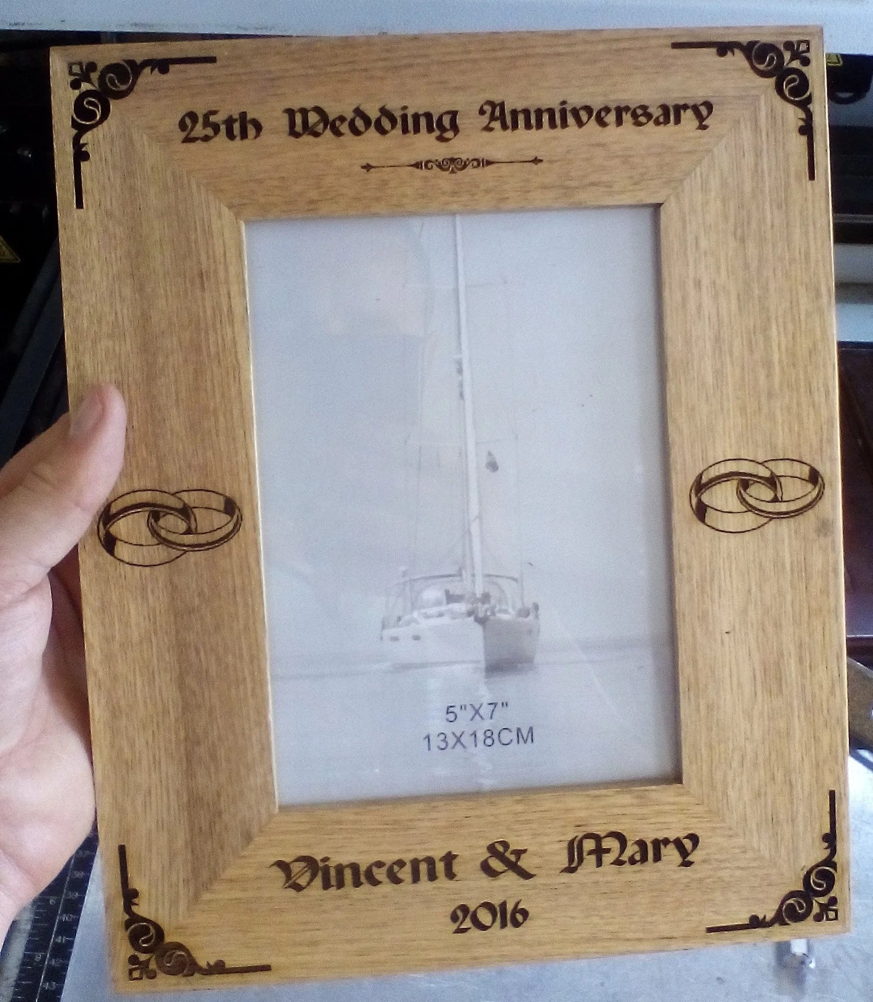 Engraved Wooden Photo Frames Personalised Photo Frame Solid Oak