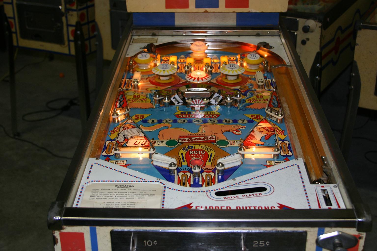 1965 Gottlieb Buckaroo Pinball Machine