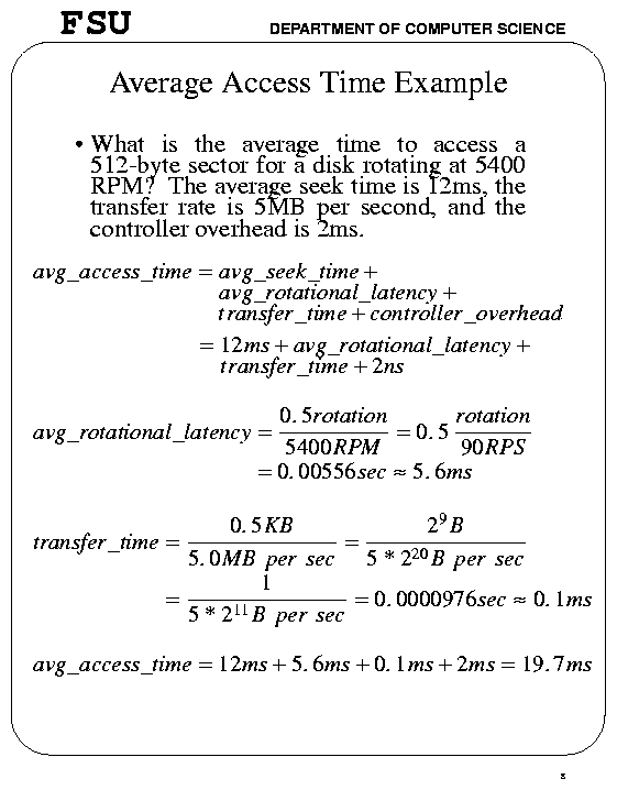 Average Access Time Example