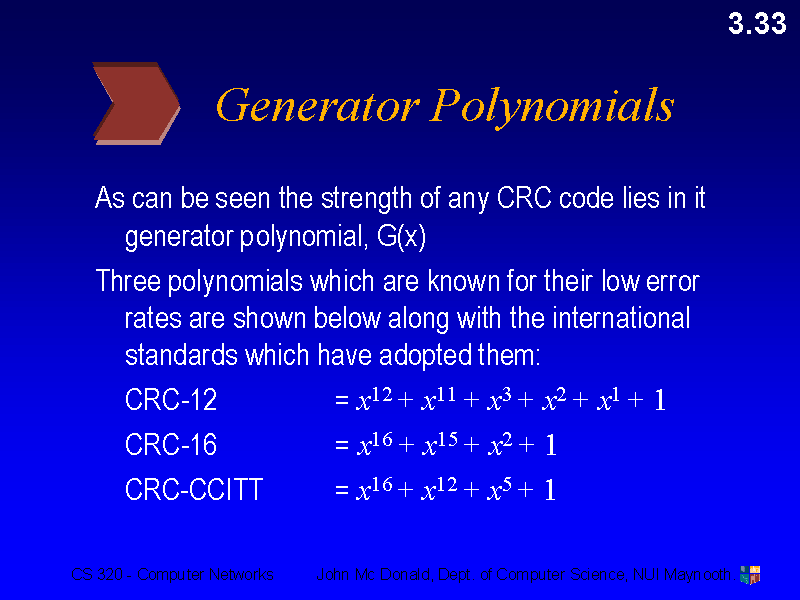 Generator Polynomials