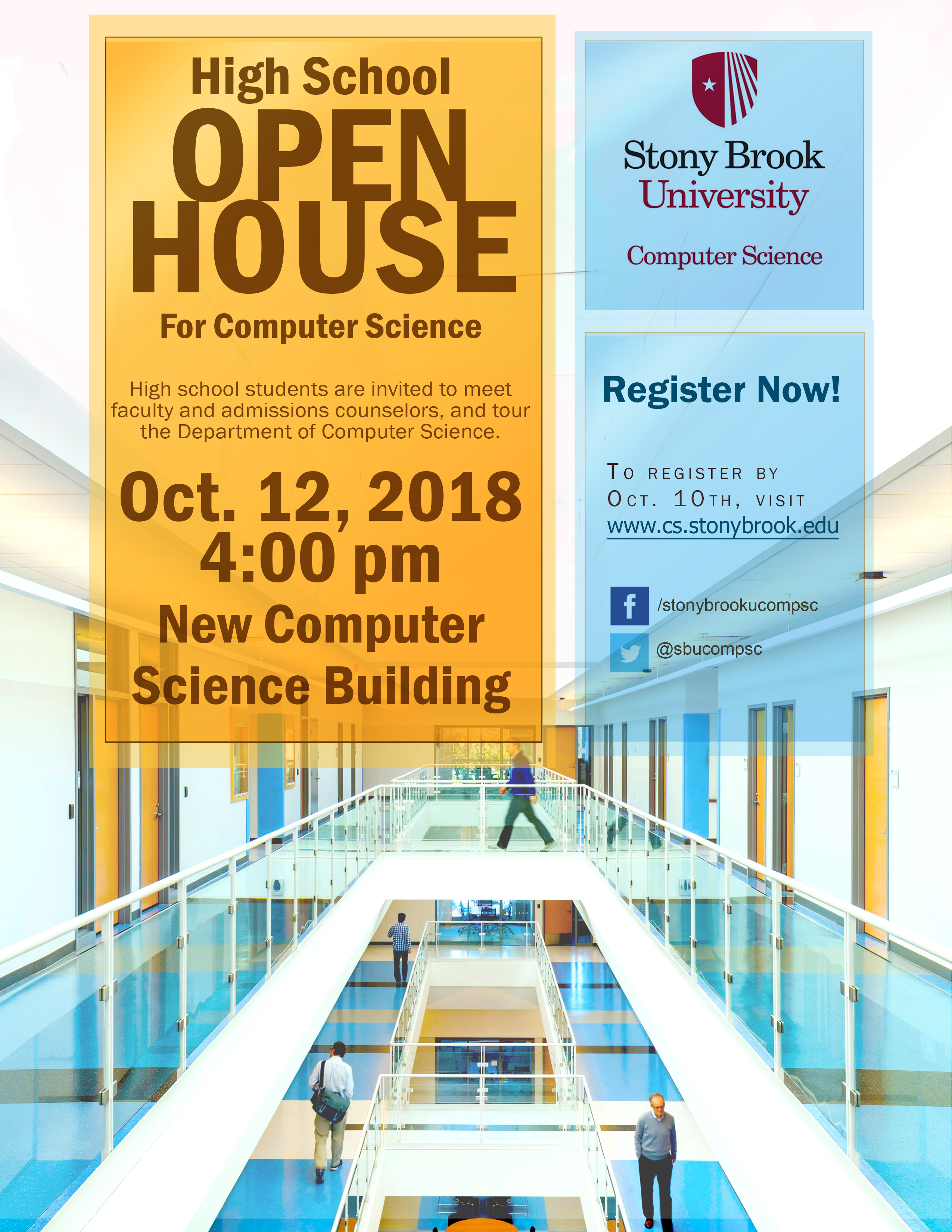 Oct. 12 Register by 10/10 Computer Science High School Open House