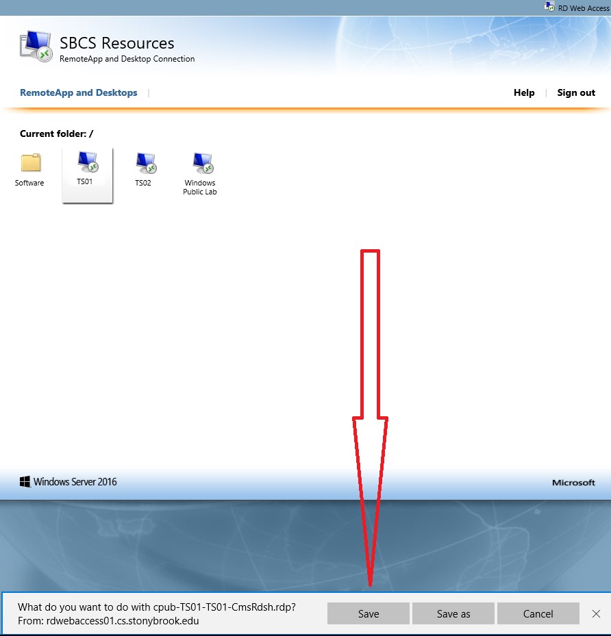 Connecting to TS01 and TS02 Using Remote Desktop Web Access on a