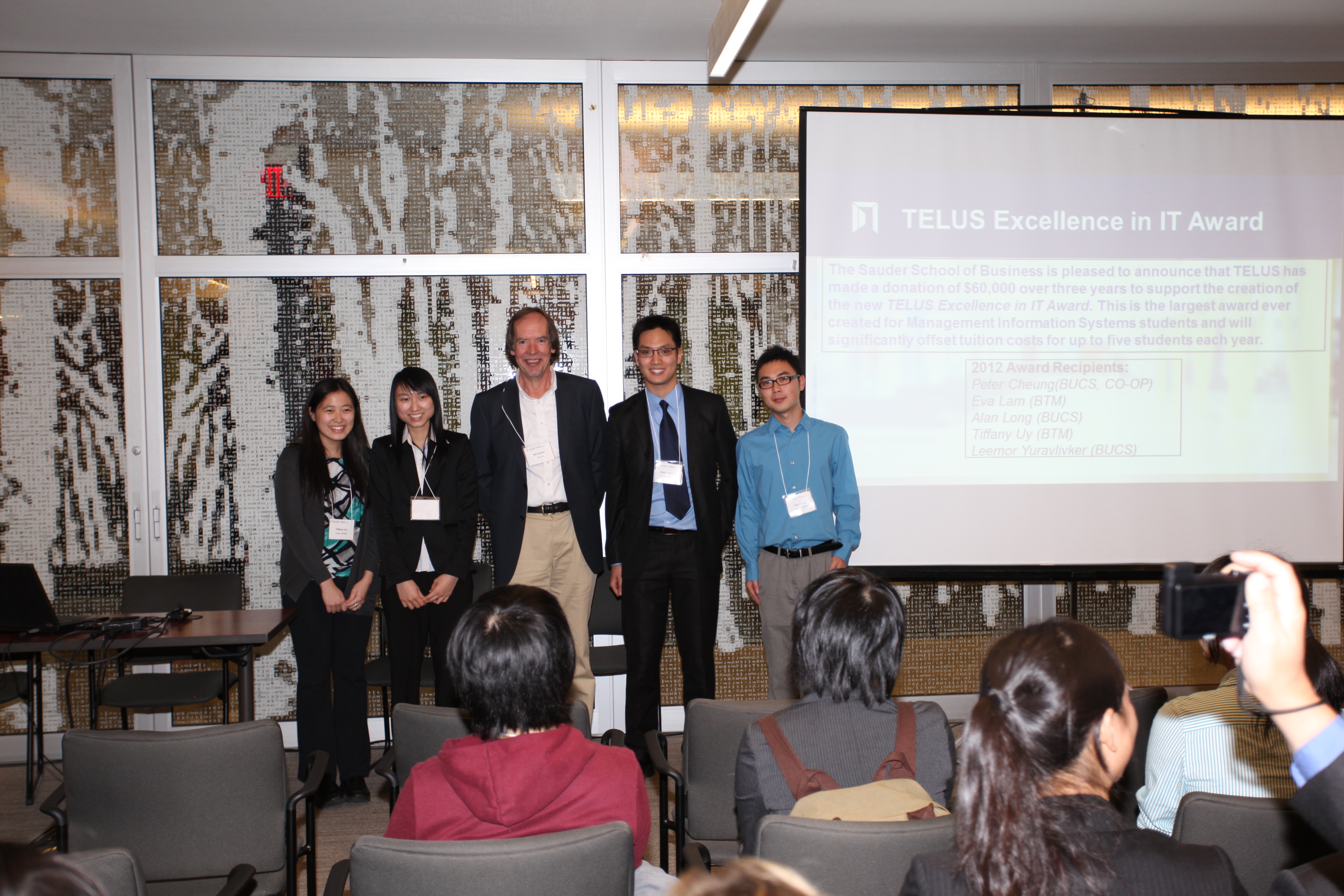 Three BUCS Students Receive 2012 TELUS Excellence in IT