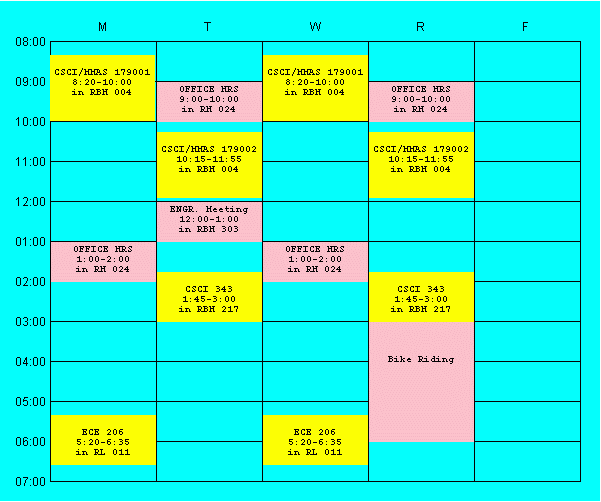 Fall 06 Schedule