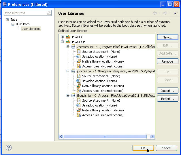 Running Java3D Programs In Eclipse