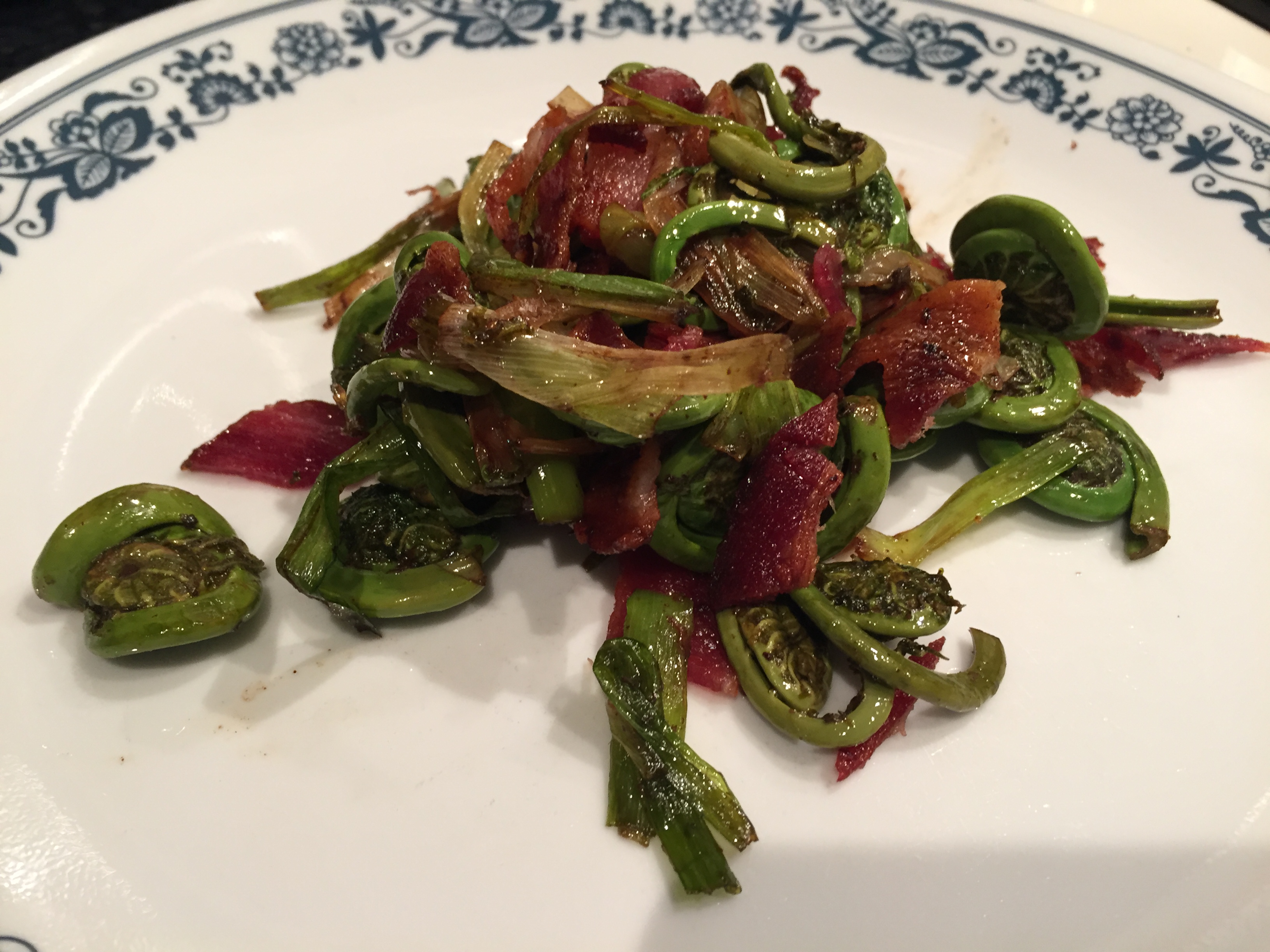 Sautéed Fiddleheads with Bacon and Leeks - CSA|365