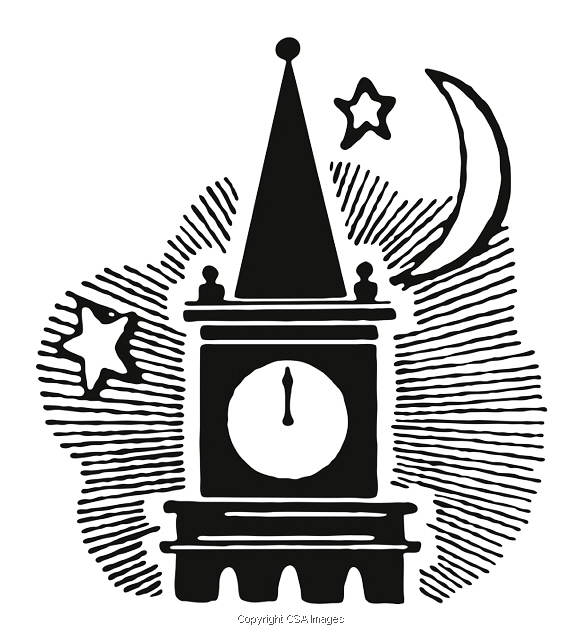 Clock Tower Striking Midnight T33719 CSA Images