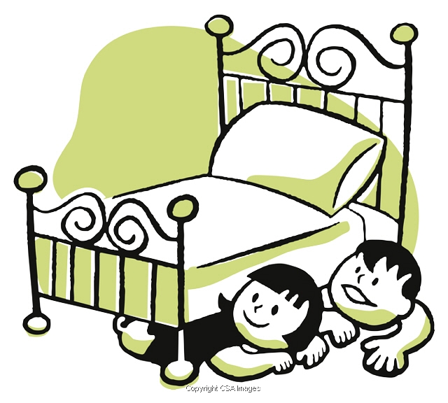Children Hiding Under a Bed 87225 CSA Images