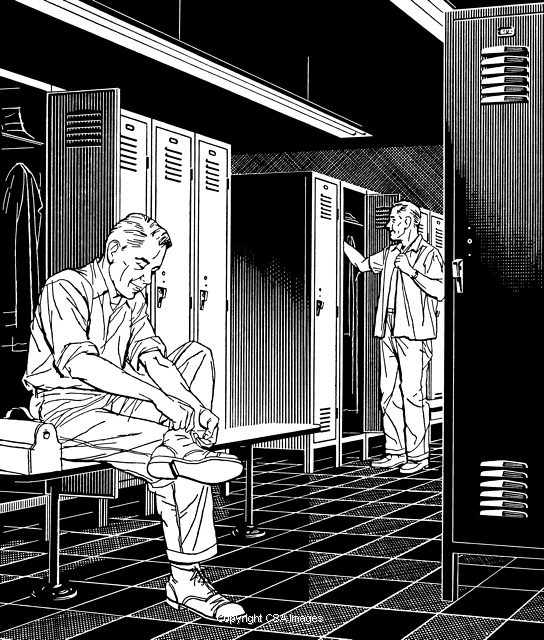 Men in Locker Room 783427 CSA Images