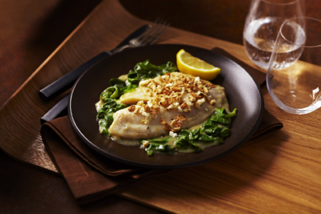 Tilapia Florentine with Granola Feta Crust Recipe Cook With Campbells