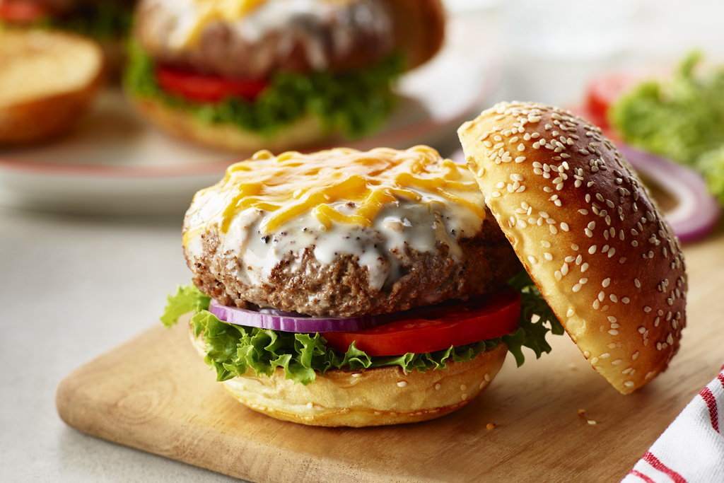 Deluxe CheeseStuffed Burgers Recipe Cook With Campbells Canada