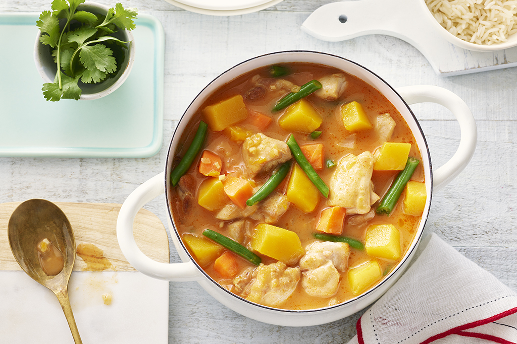 poulet au cari et lait de coco mijoteuse