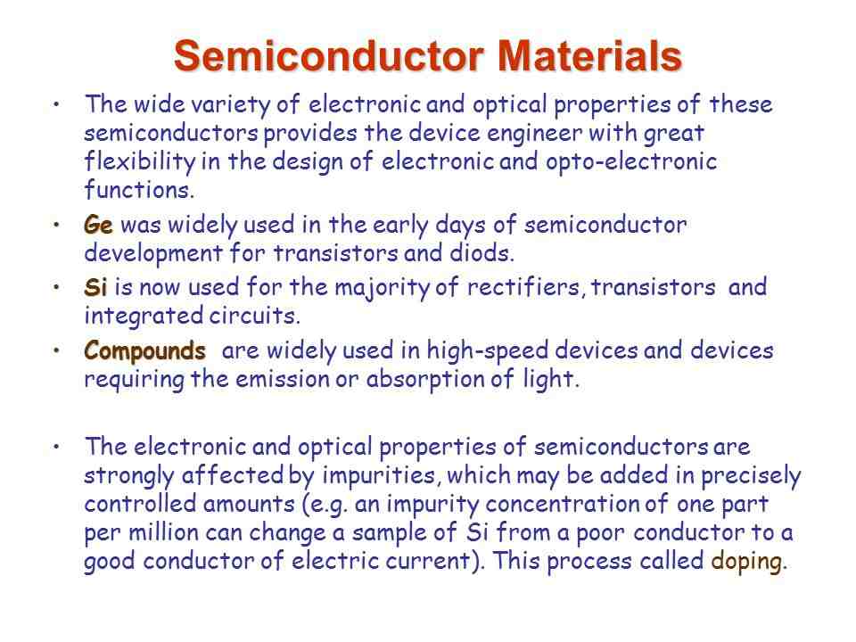 What materials are semiconductors? Compound Semiconductor News