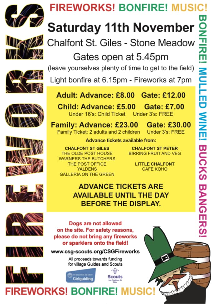 Chalfont St Giles Fireworks & Bonfire Extravaganza 2023 1st Chalfont