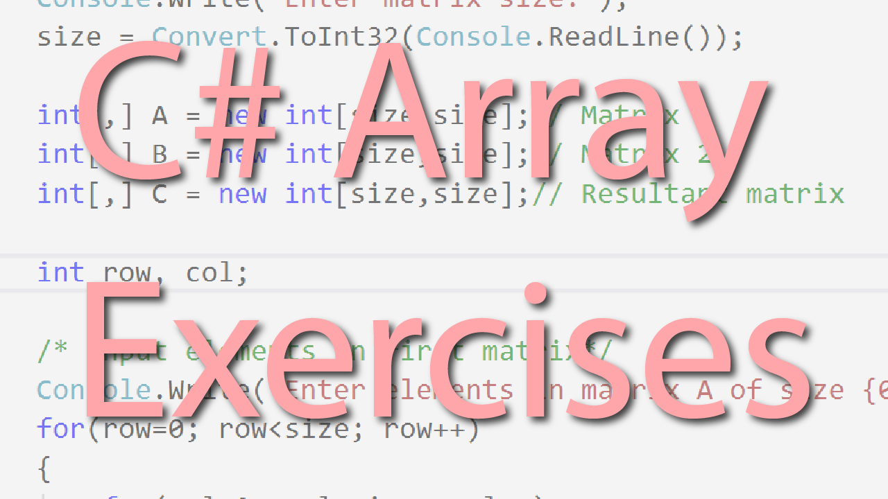 C Array Exercises Programming Pseudocode Example C Programming Example