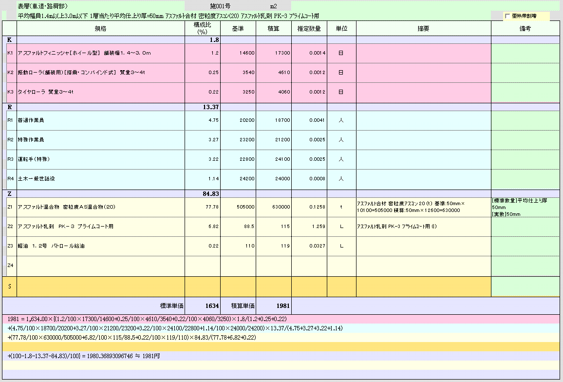 土木積算システム 楽っかる 施工パッケージ型積算基準 シーショップ