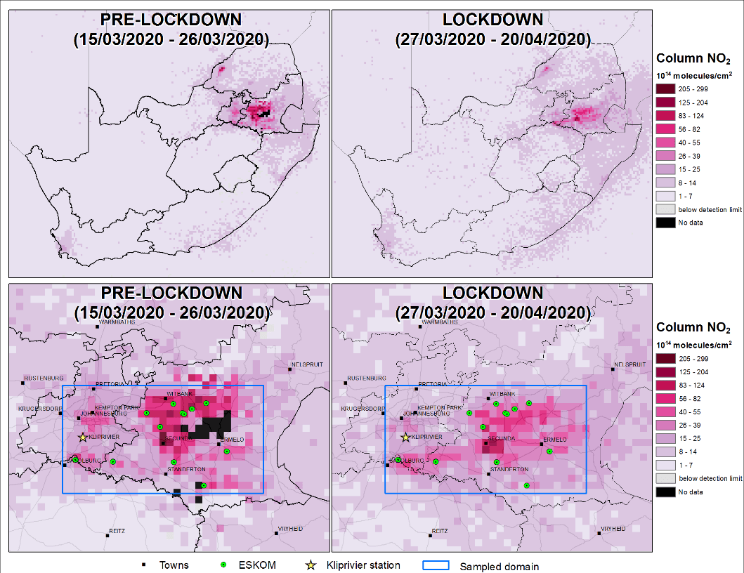 Satellites show decrease in air pollution in South Africa during