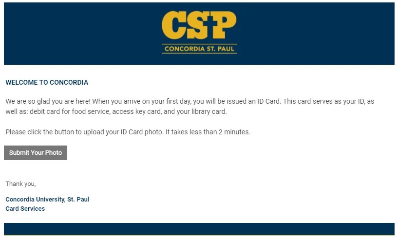 ID Photo Submission Concordia St. Paul