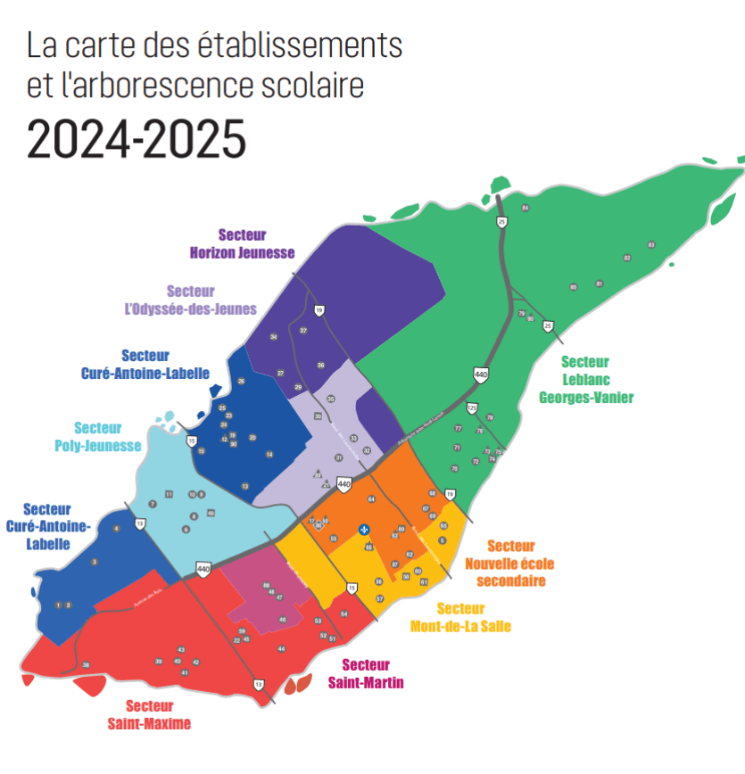 Nouvelles aires de desserte des écoles secondaires sur le territoire