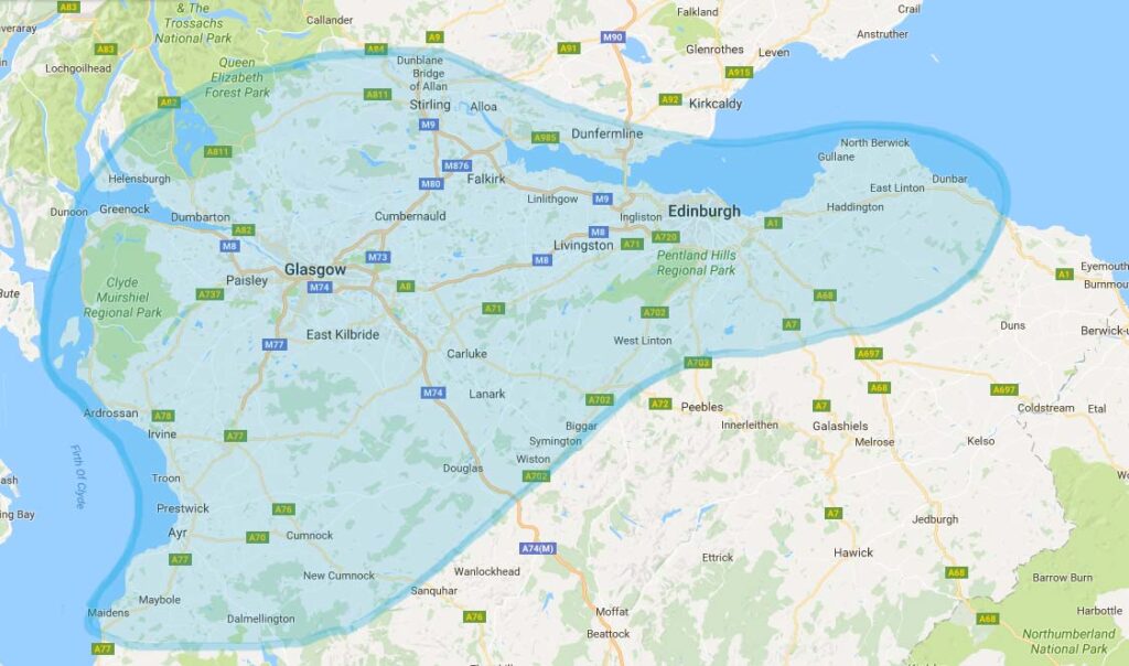 Areas We Serve Security for East & Central Scotland CSS