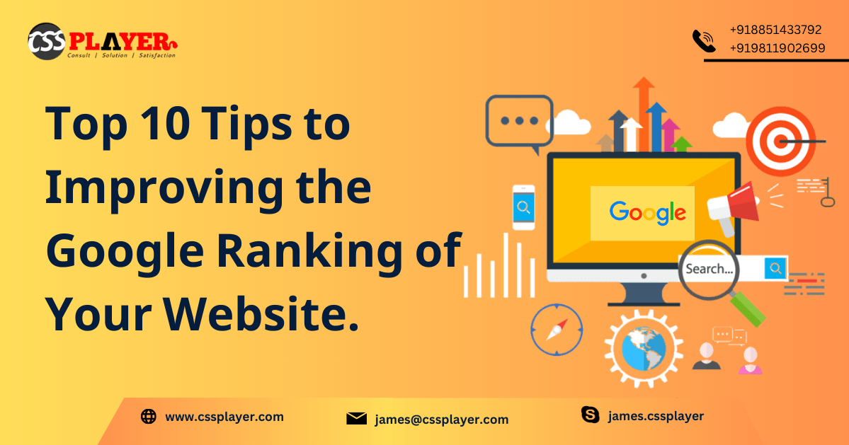 Top 10 Tips to Improving the Google Ranking of Your Website. CSS Player